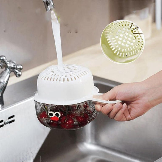 Dual-Layer Vegetable & Fruit Strainer Basket with Handle | BPA-Free Kitchen Draining Colander