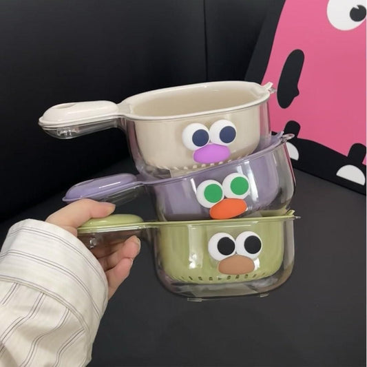 Dual-Layer Vegetable & Fruit Strainer Basket with Handle | BPA-Free Kitchen Draining Colander