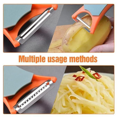 2-in-1 Fruit & Vegetable Peeler | Stainless Steel Non-Slip Kitchen Peeling Tool