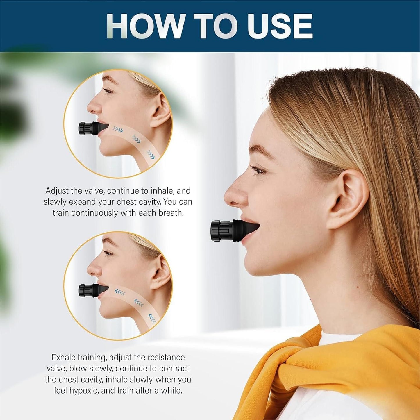 Breathing Trainer with Jaw Exerciser | Lung Fitness & Jaw Strength Training Tool