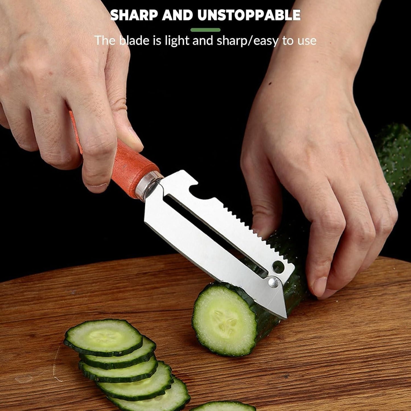 3-in-1 Stainless Steel Peeling Knife | Fruit & Vegetable Peeler with Bottle Opener
