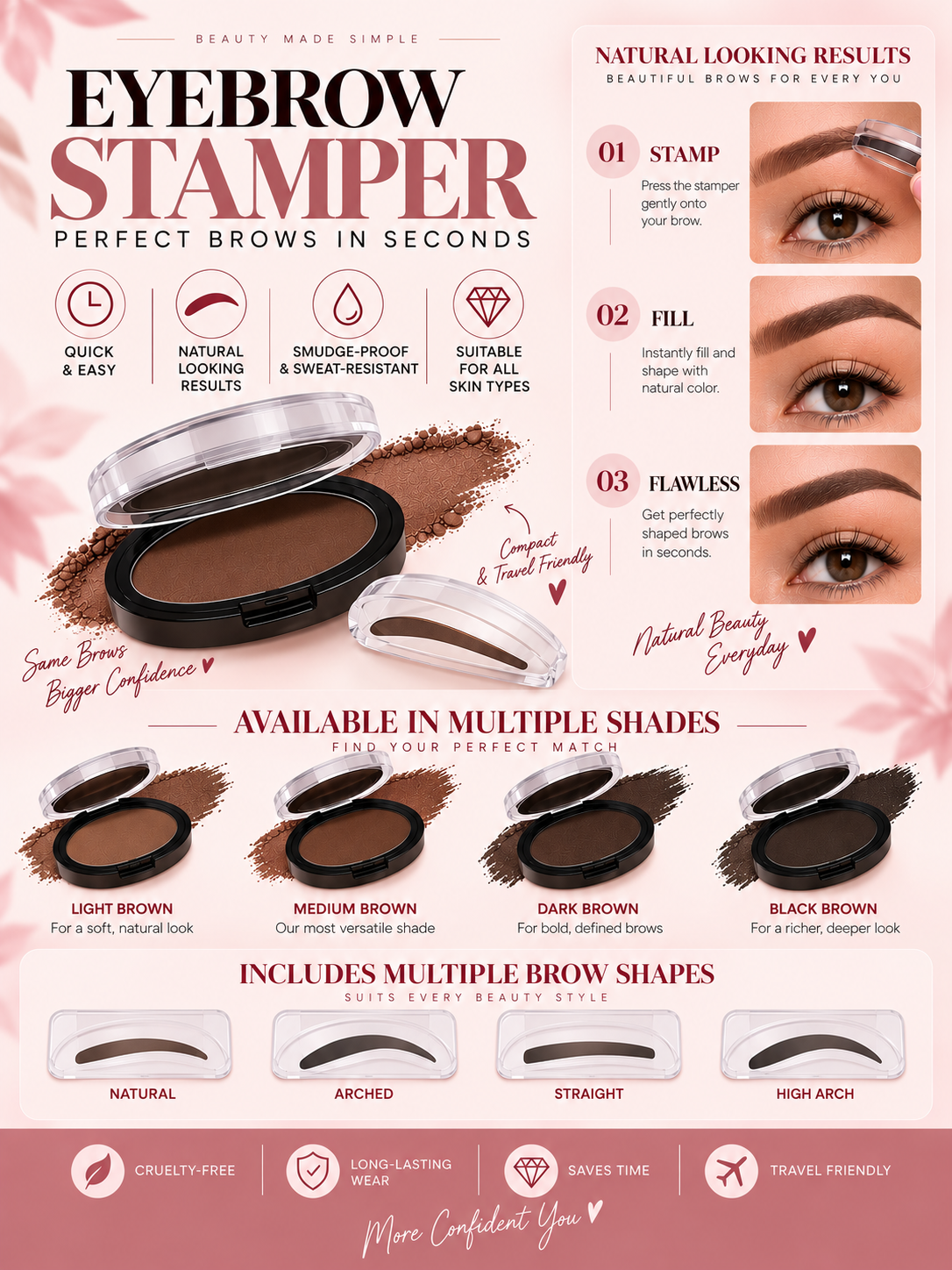 Waterproof Eyebrow Stamp & Stencil Kit